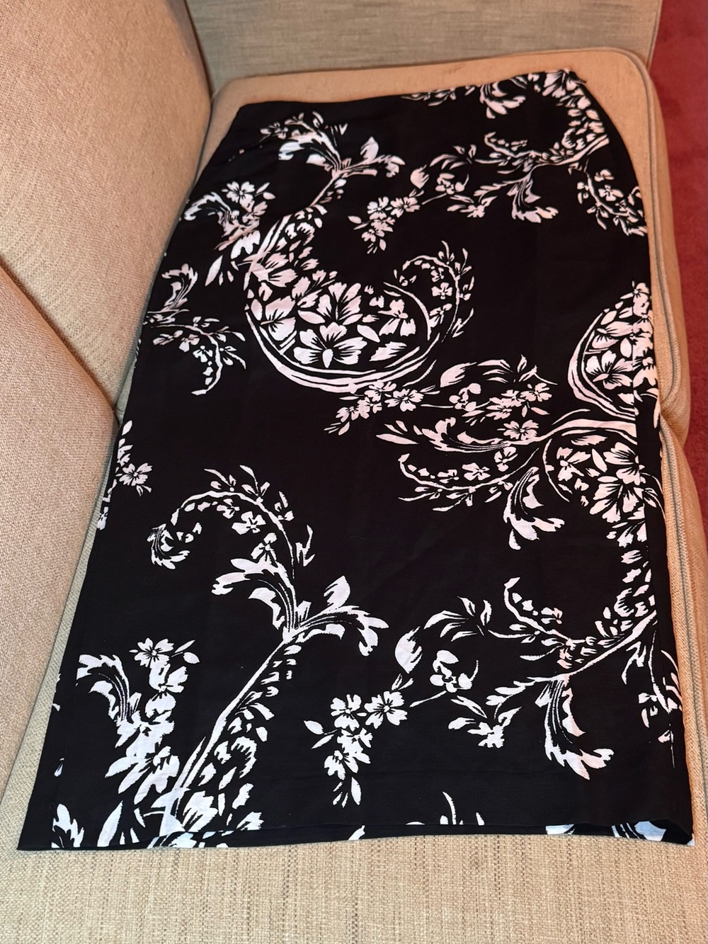 NWT LOFT Floral Paisley Ruched Linen Blend Midi Skirt - Picture 4 of 16